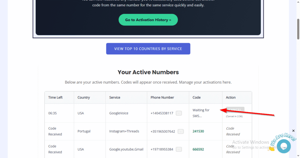 image of legitsms.com awaiting SMS. Free US Number for Verification