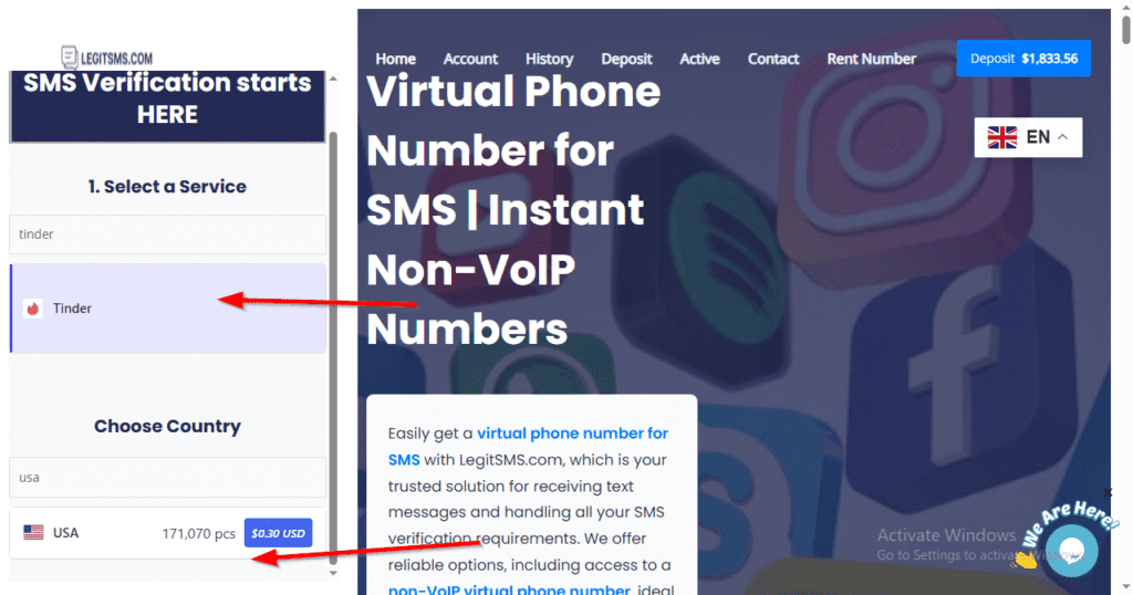 image of legitsms.com Phone Number for Tinder