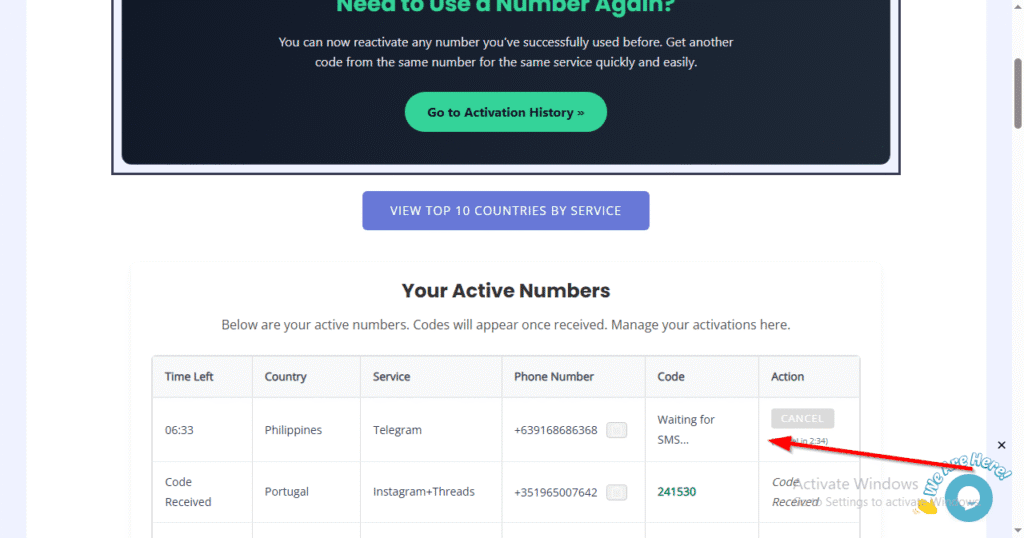 image of legitsms.com awaiting SMS