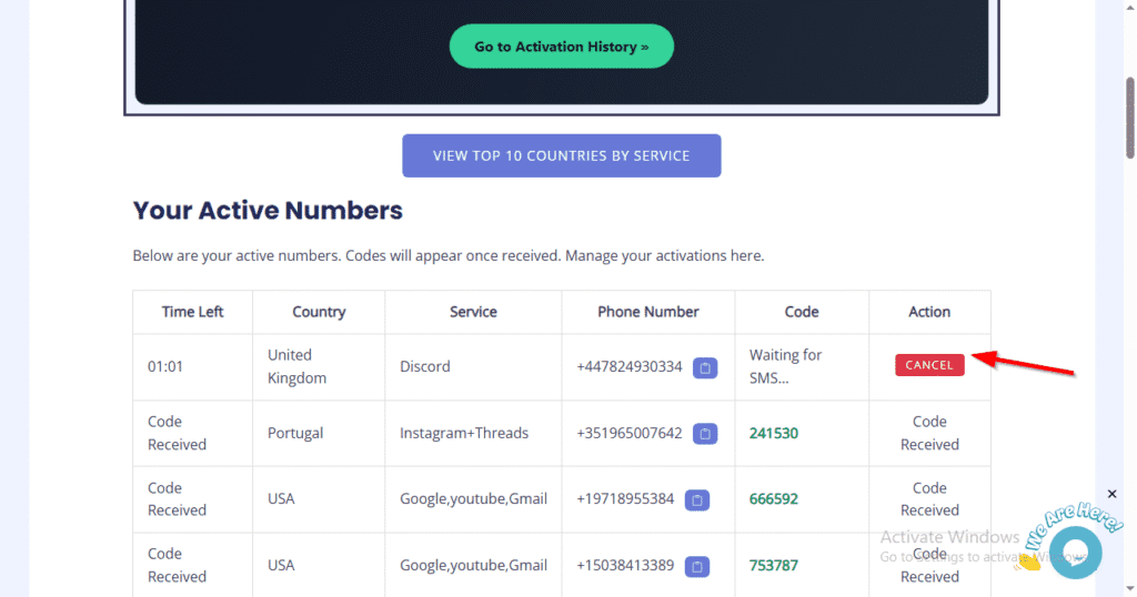 image of active of Free Discord SMS Verification