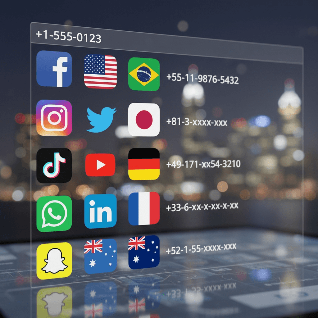 image of different social media apps for SMS verification from Legitsms.com