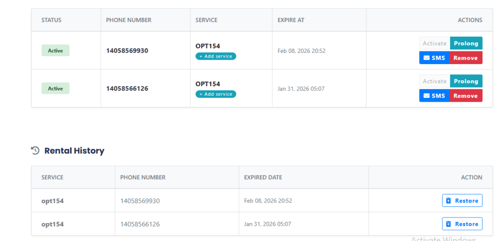 Virtual Number Provider for Rental SMS verification